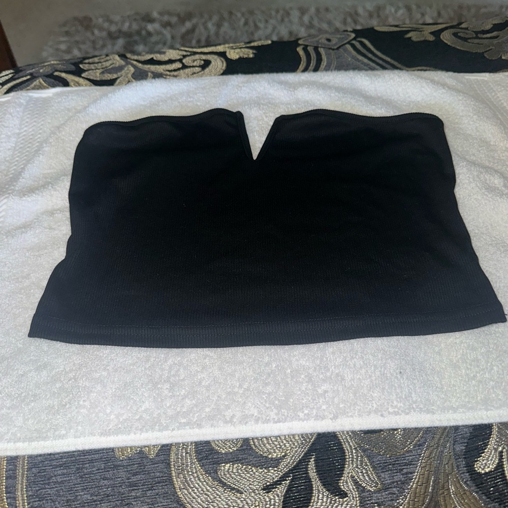 SHEIN Black Ribbed Knit Top